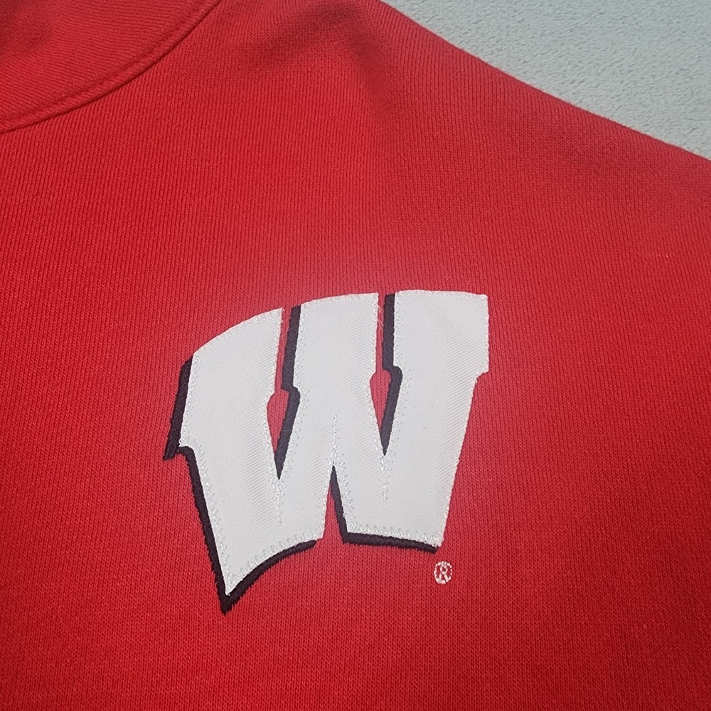 Wisconsin Badgers Sweatshirt Womens L Red Champion Superfan Crop Quarter Zip - Picture 5 of 16